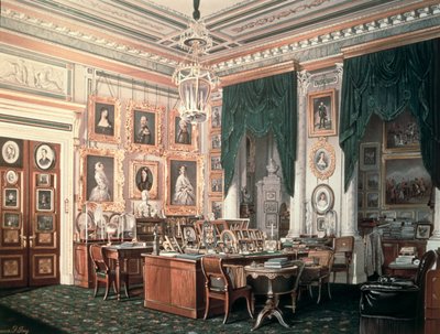 ガッチナ宮殿でのアレクサンドル3世の研究（1845-94）、1881年頃 作： Eduard Hau