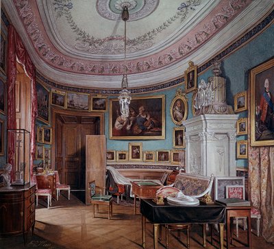 ガッチナのポール1世（1754-1801）の部屋の眺め Eduard（Edward）Hau（1807-1870）の水彩画 1877年 サンクトペテルブルク エルミタージュ美術館 作： Eduard Hau