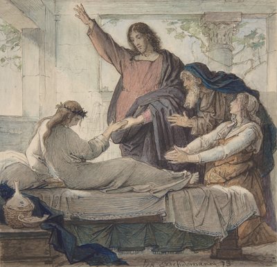 ヤイロの娘の復活、1873年。 作： Eduard Julius Friedrich Bendemann