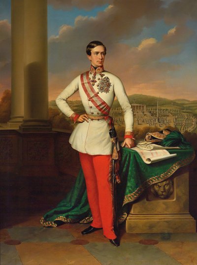 オーストリアの皇帝フランツジョセフ1世の肖像、1853年。 作： Eduard Klieber