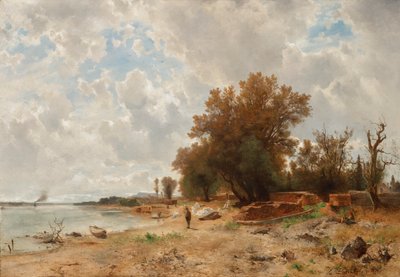 プラーターのドナウ川岸 作： Eduard Peithner von Lichtenfels