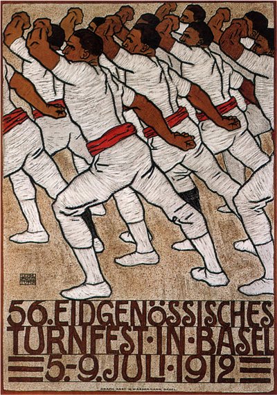 1912 年、バーゼルで開催された第 56 回連邦体操祭 作： Eduard Renggli the Younger