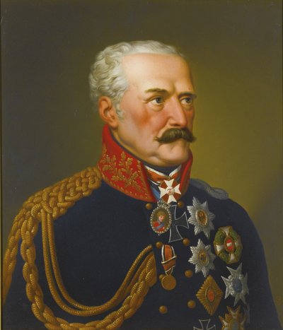 ゲプハルト・レーベレヒト・フォン・ブリューヒャーの肖像、ヴァールシュタット公、1742～1819年 作： Eduard Ströhling