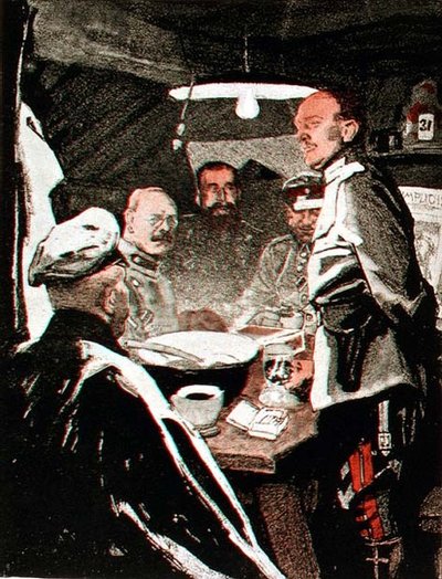 新年のパンチ、ドイツの雑誌「Simplicissimus」のイラスト、1915年頃（リソ） 作： Eduard Thöny