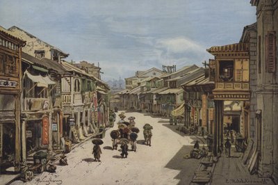 香港の通り 作： Eduard after Hildebrandt