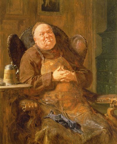 静かな煙、1895 作： Eduard von Grutzner