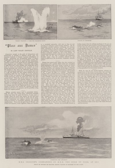 HMSクレセント、HRHヨーク公の指揮、海上 作： Eduardo de Martino