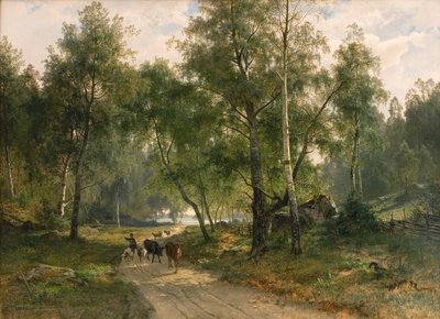 白樺の下。 メーラレンのモチーフ 作： Edvard Bergh