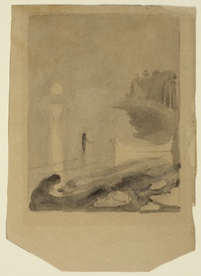 桟橋につながれたボート 作： Edvard Munch
