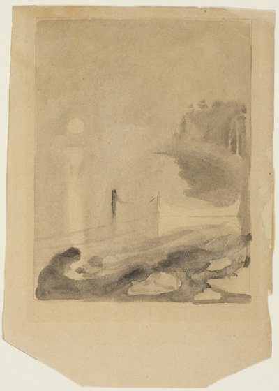 桟橋に繋がれたボート、1892年 作： Edvard Munch