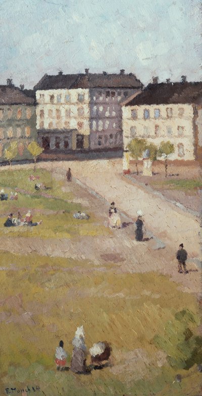 オラフ・ライエス広場での午後 作： Edvard Munch