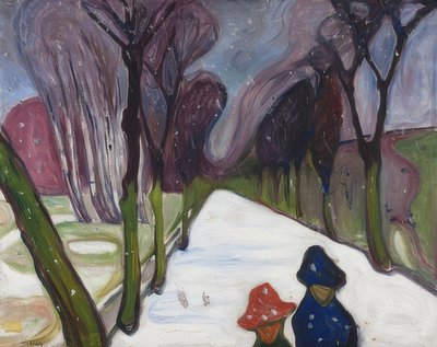 雪の中の路地。 1906 作： Edvard Munch