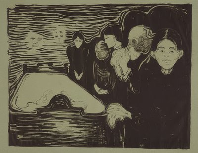 死の床で。 1896 作： Edvard Munch