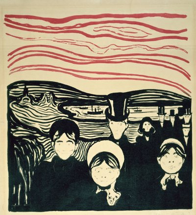 「恐れを感じる」-不安 作： Edvard Munch