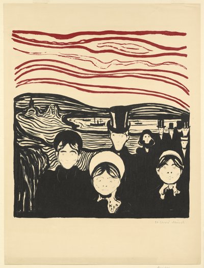 不安、1896 作： Edvard Munch