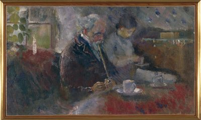コーヒーテーブルにて 作： Edvard Munch