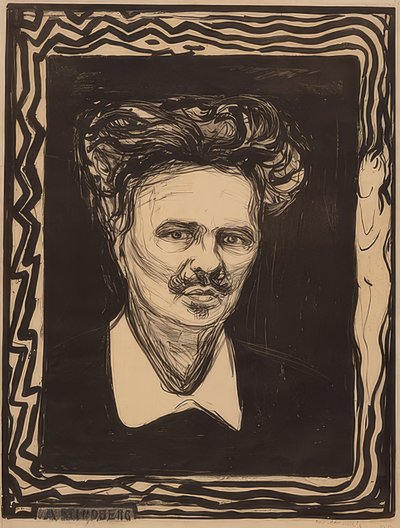 アウグスト・ストリンドバーグ。 1896 作： Edvard Munch