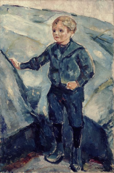 青の中の少年、1900年頃 作： Edvard Munch