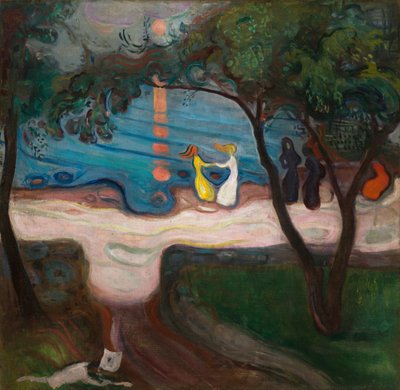海岸で踊る、1900 作： Edvard Munch