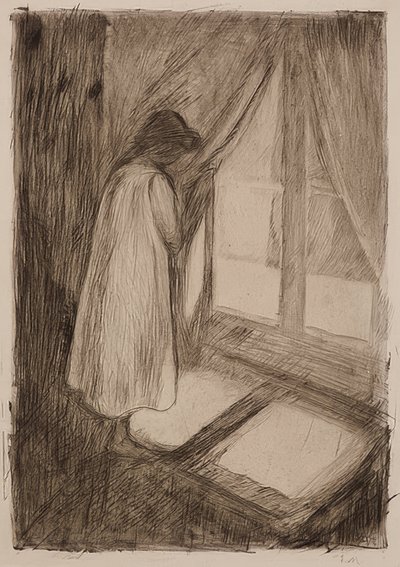 窓際の女の子。 1894 作： Edvard Munch