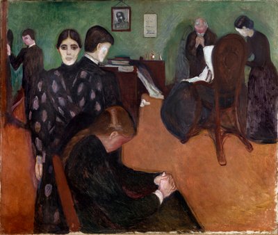 病室の死」 エドヴァルド・ムンク（1863-1944）の絵画 作： Edvard Munch