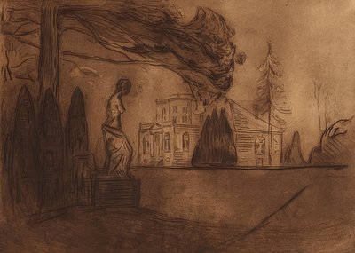 夜の庭。 1902 作： Edvard Munch