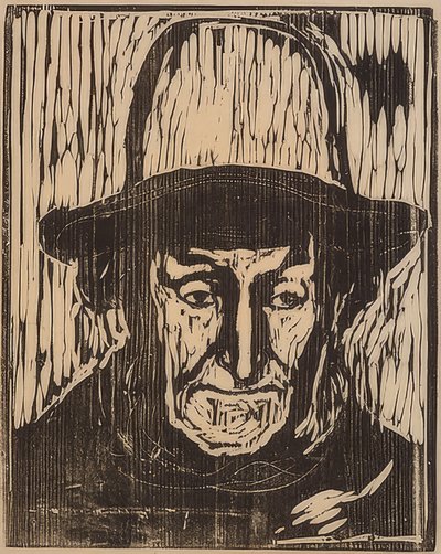昔の漁師。 1897 作： Edvard Munch