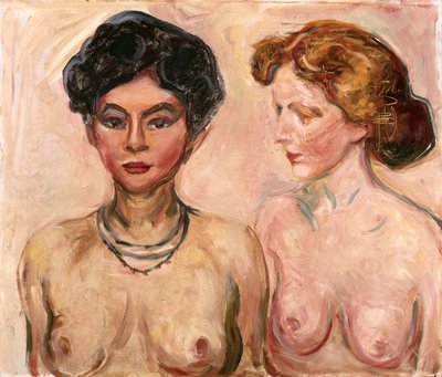 ダブルポートレート（ブロンドとブラック）;ダブルポートレート（金髪と黒） 作： Edvard Munch