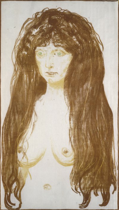 女性のヌード、罪;裸の女性像、罪 作： Edvard Munch