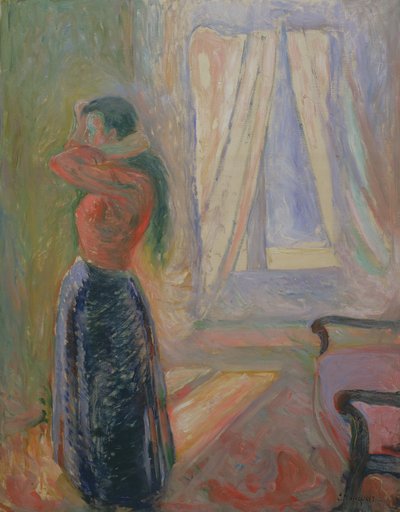 トイレを持つ女性、1892 作： Edvard Munch