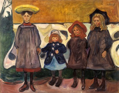 Åsgårdstrandの4人の女の子 作： Edvard Munch