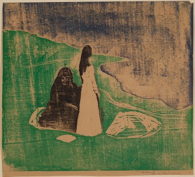 海岸の女性。 1898 作： Edvard Munch