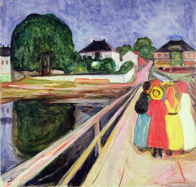 橋の上の少女たち」（油彩・キャンバス 作： Edvard Munch