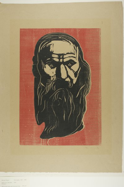 ひげを生やした老人の頭 作： Edvard Munch