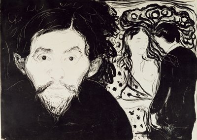嫉妬、1896 作： Edvard Munch