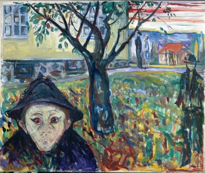 庭での嫉妬 - エドヴァルド・ムンク（1863-1944）。キャンバスに油彩 作： Edvard Munch