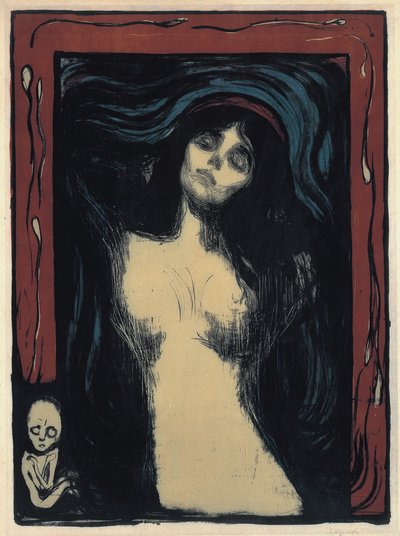 マドンナ・ラヴィング・ウーマン、1895-1900 作： Edvard Munch