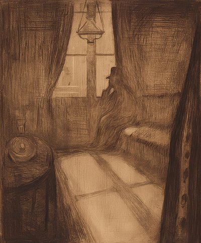 月光。セントクラウドの夜。 1895 作： Edvard Munch