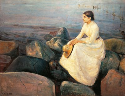 ノルウェー、ベルゲン、Inger on the Beach 作： Edvard Munch