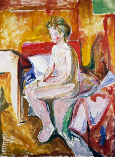 ベッドの端でのヌード 作： Edvard Munch