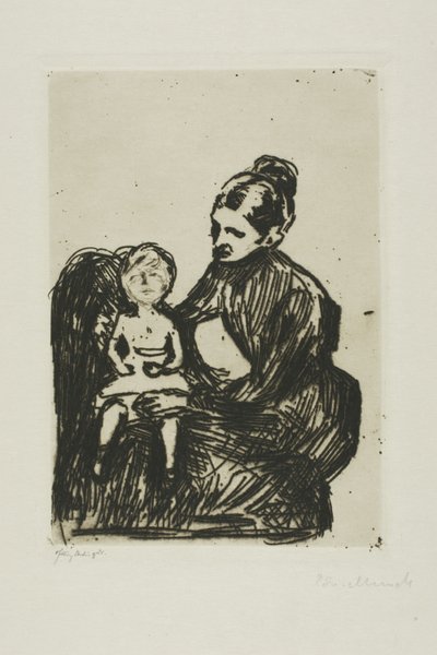 男の子の看護師/お母さんと泣く子 作： Edvard Munch