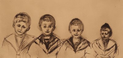 4つのリンデンボーイズの肖像画。 1902 作： Edvard Munch