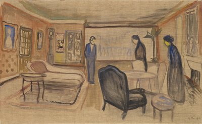 イプセンの「幽霊」のシーン、1906 作： Edvard Munch