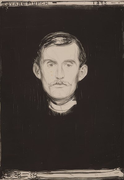 自画像。 1895 作： Edvard Munch