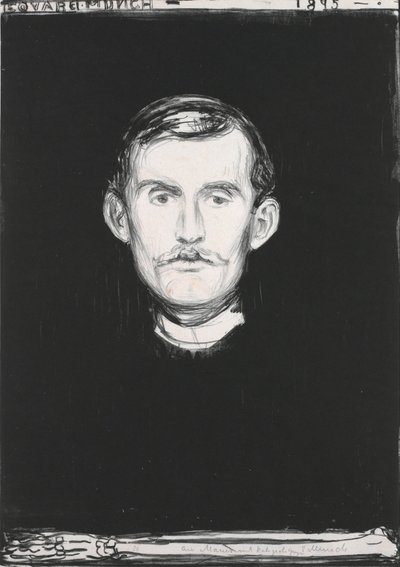 スケルトンアーム付きの自画像 作： Edvard Munch