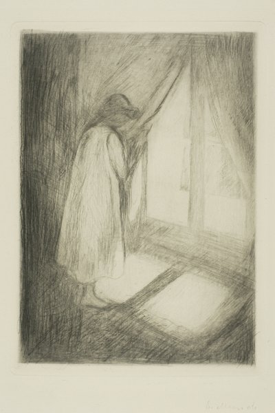 窓際の少女 作： Edvard Munch