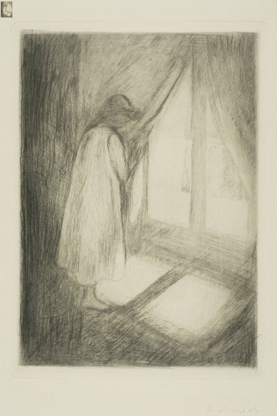 窓辺の少女 作： Edvard Munch