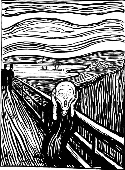 スクリーム、1895。 作： Edvard Munch