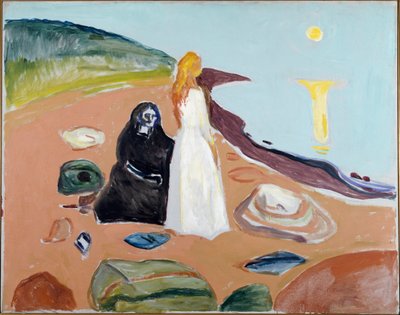 海辺の二人の女性」（絵画、1935年頃 作： Edvard Munch