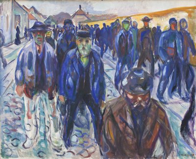 帰宅途中の労働者たち 作： Edvard Munch